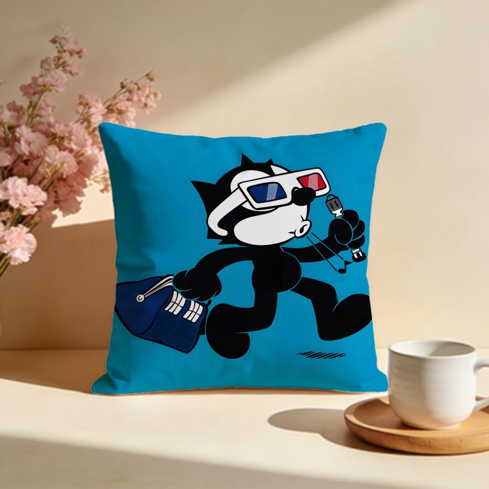 Trendy FFelix the Catiable Cushion Cover Stylish Washable Pillow Cover Ideal for Couch Bedroom Car Decoration
