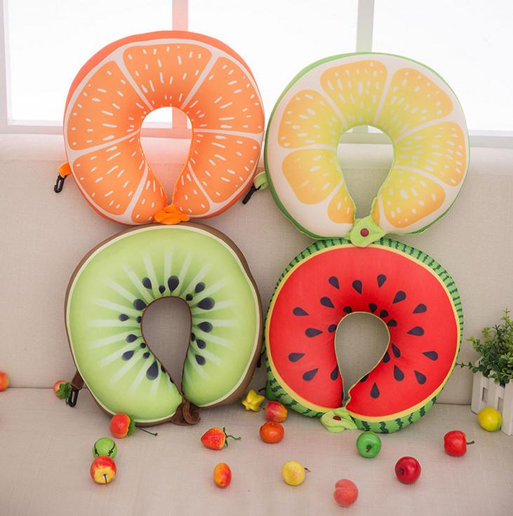 Orange Kiwi Watermelon U Shaped Neck Pillow Cartoon Foam Particle Plush Toy