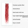 26" Synthetic Crochet Red Dreadlock Extensions100% Handmade Single Ended Dreads Reggae Style for Girls(10 Strands/PC,3PCS)