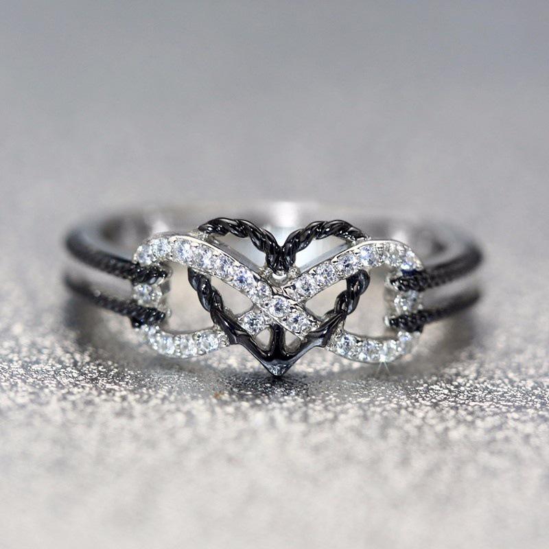 Rings Pattern Flower Ring Heartshaped