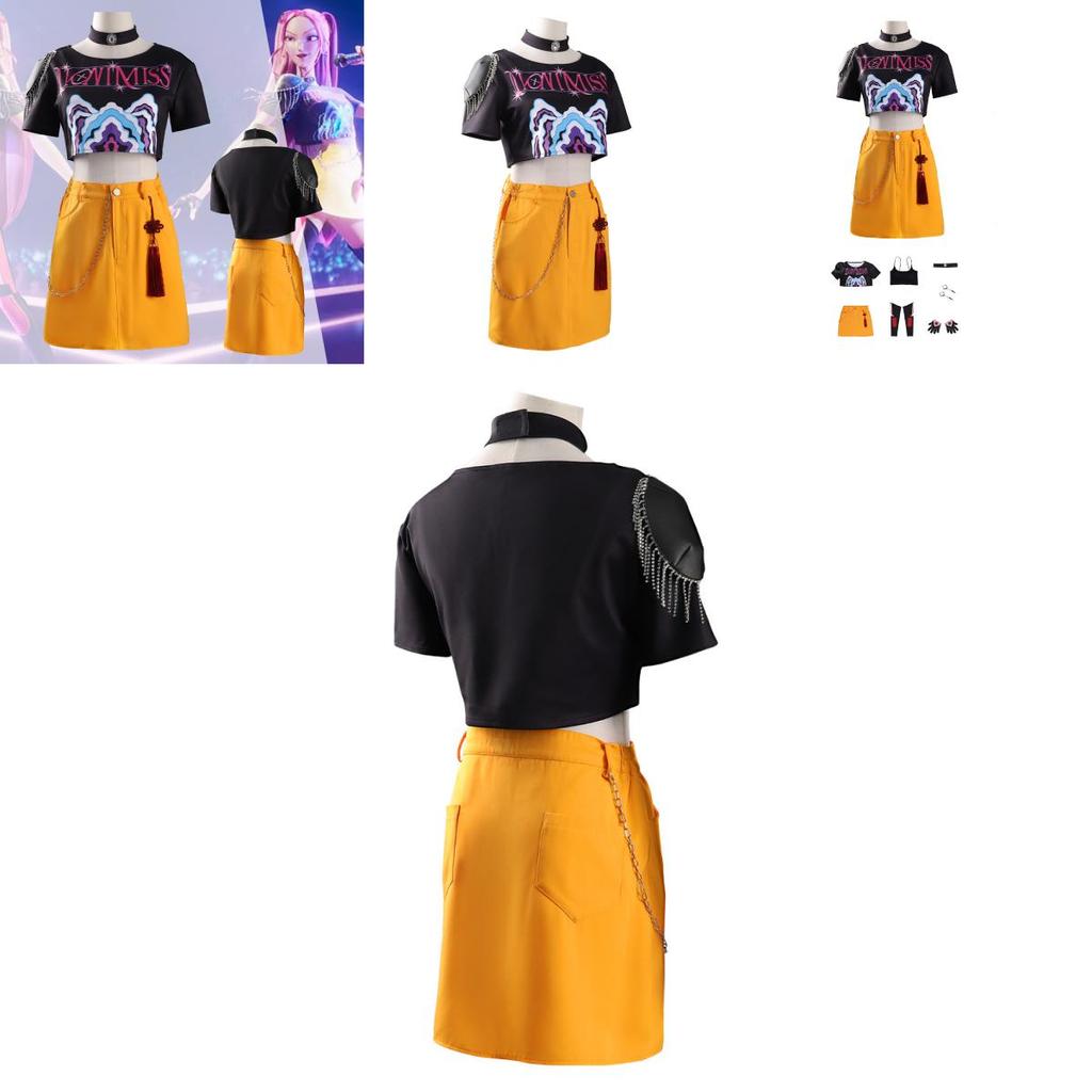 Kpop Demon Hunters Cosplay Costume For Stage Performance In Polyester Material