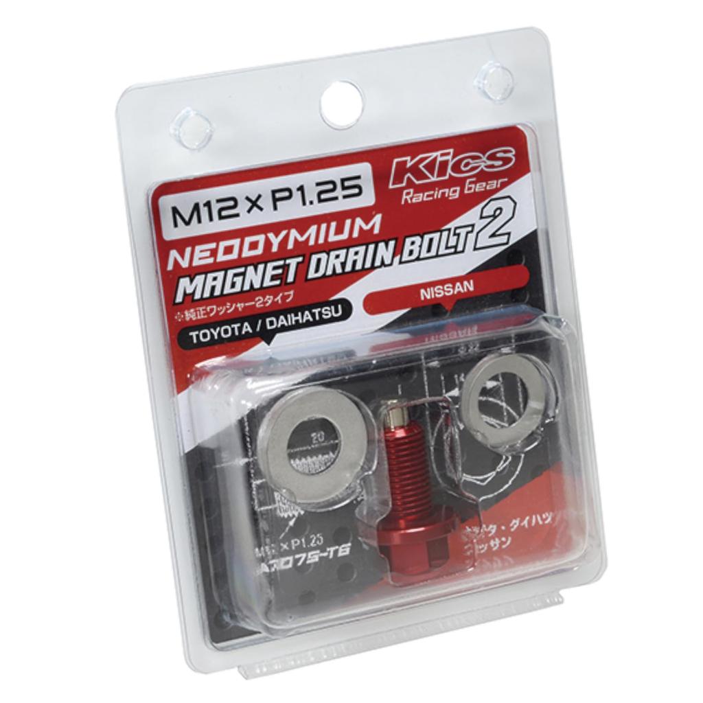 KYO-EI MAG-21 MAGNET DRAIN BOLT 2 (Magnetic Drain Bolt) 14HEX M12 P1.25 Lower Neck 20mm Alphard Red