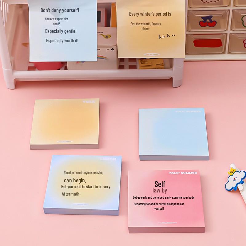 Egg Yolk Gradient Sticky Notes: Student & Office Memo Pads