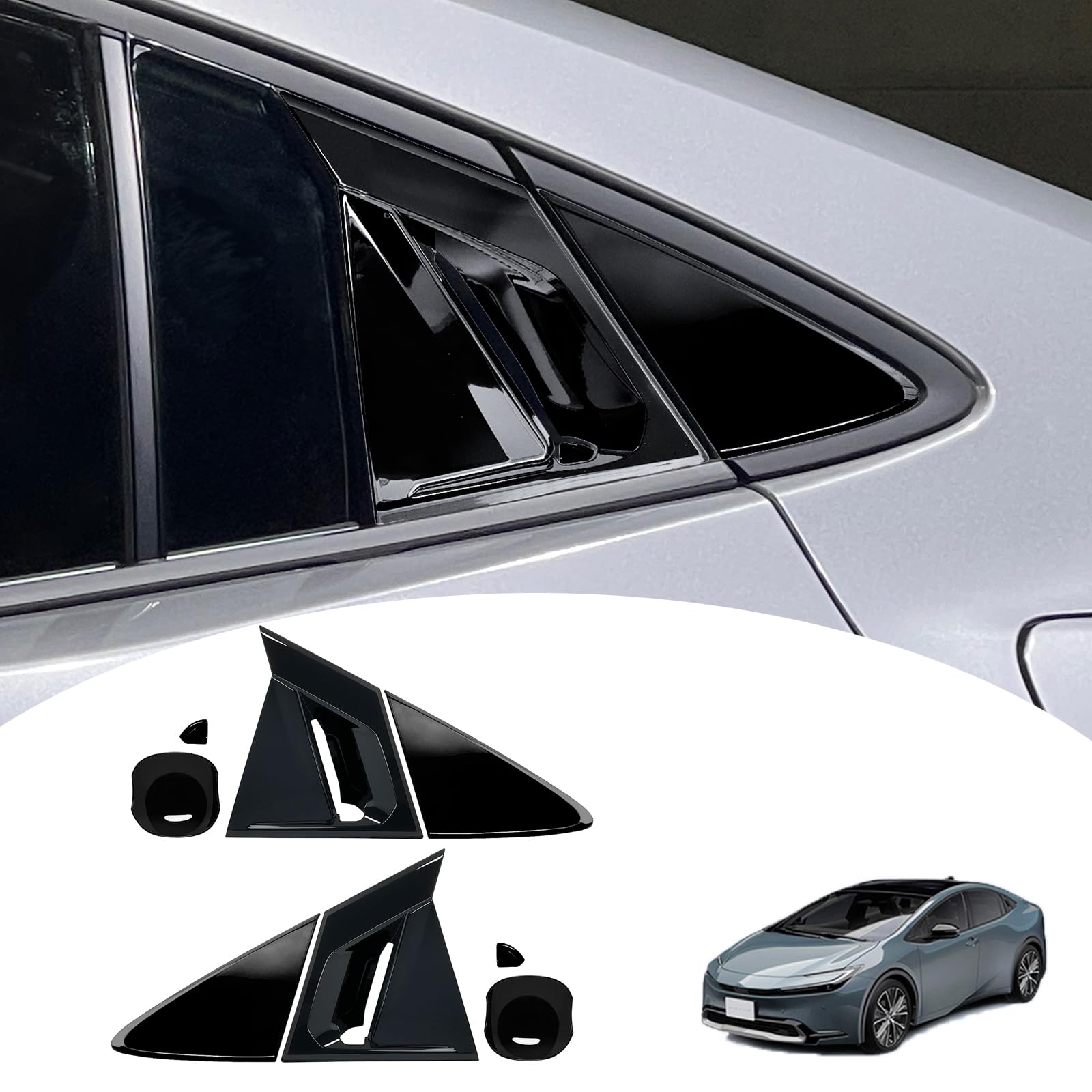 

GIKAKU для Prius 60-й серии 5-го поколения Новый Prius 60-й серии Спортивные накладки на чашки дверных ручек заднего стекла, жалюзи боковых окон, вентиляционные отверстия, защитные внешние детали, аксессуары,