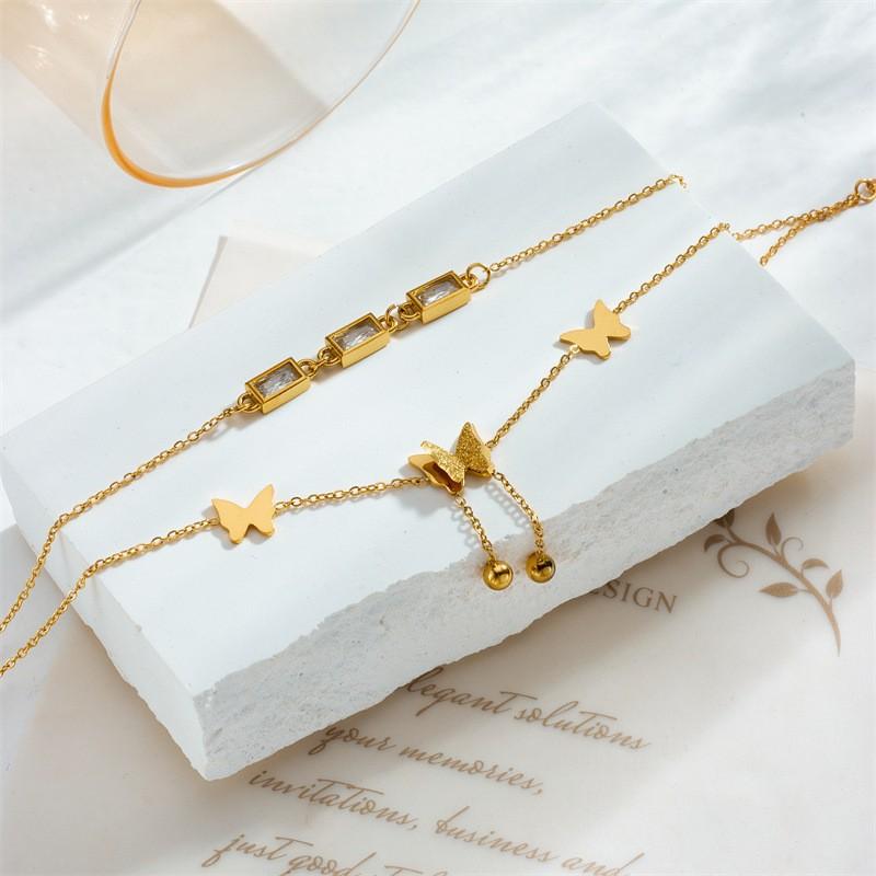 Gold Life Tree Turquoise Double Layer Anklet