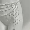 Adjustable Multilayer Faux Pearls Waist Belt Belly Chain for Women Retro Fashion Body Jewelry Stylish 90s Design