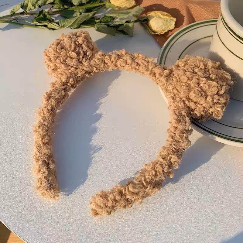 

Милая повязка на голову с ушками плюшевого медведя, повязка на голову на осень/зиму, повязка на голову для девочек из мультфильмов, головной убор, аксессуары для волос, разные животные кофейный