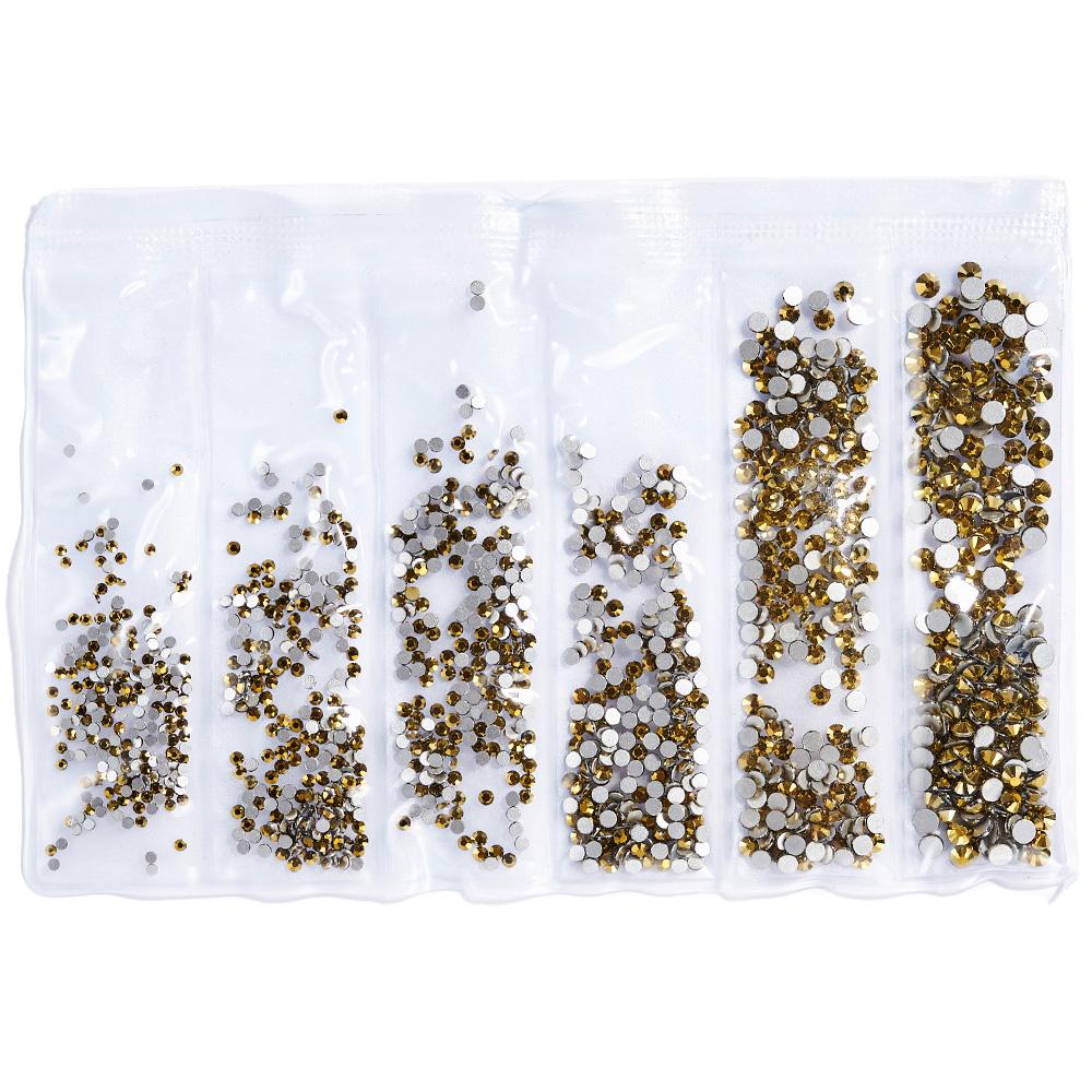 SS3-SS10 Colorful Glass Nail Rhinestones Multicolor Flat Back Crystal Strass Shiny Nail Art Gems Manicure Nails Art Decorations