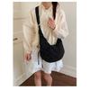 Cute Polka Dot Drawstring Crossbody Bag Korean Style Fashionable Shoulder Handbag Trendy Water Dumpling Bag for Women KTB