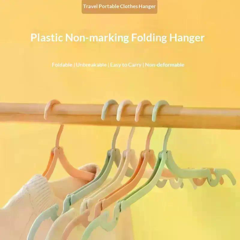 1/5 Pcs Portable Folding Clothes Hangers Non Slip Design Durable Material for Travel Business Trips Camping & Hotel Use