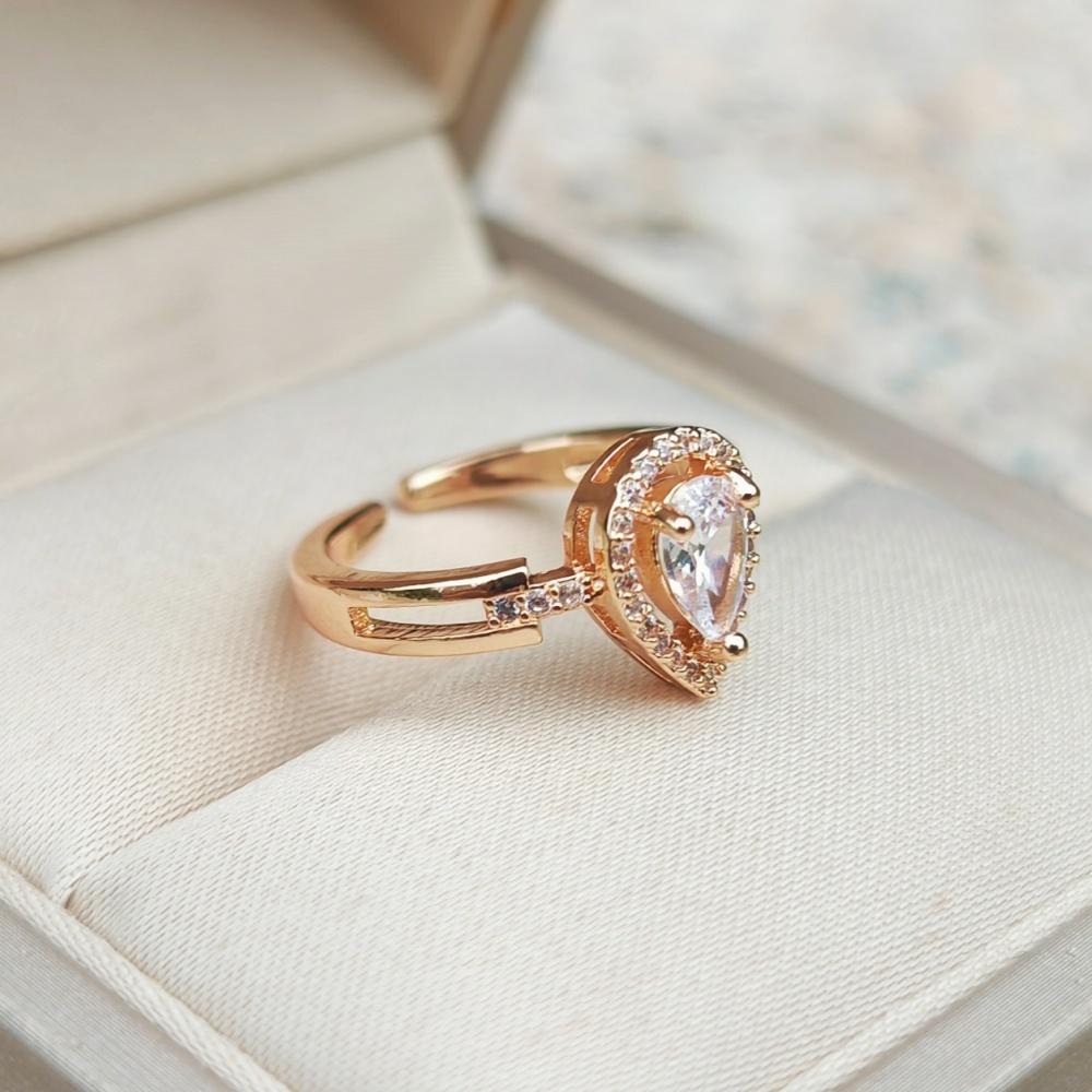 1 Piece Fashion Geometry Shapes Cubic Zirconia Opening Adjustable Rings for Women Couple Ring Stackable Jewelry Party Accessories