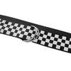 Checkerboard Couple Belt Black White Plaid Long Canvas Belt Waistband