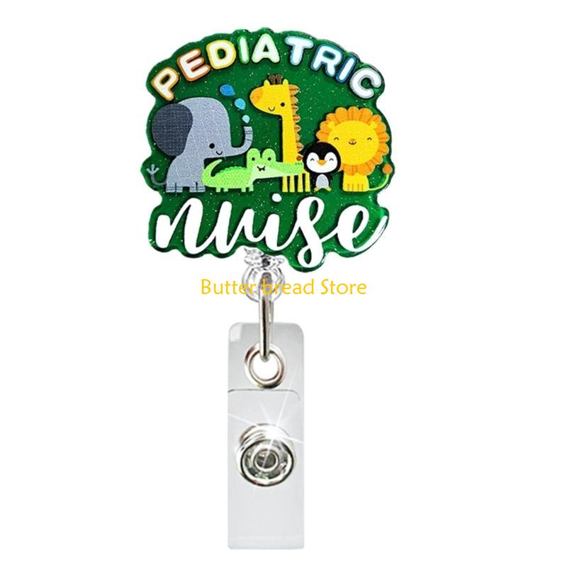 W89C Doctor Nurse Badges Reels with Clip Acrylic Badges Holder
