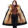 2024 Women's Eco-Friendly Leather Jacket with Detachable Fox Fur Lining
