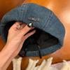 Vintage Denim Beret Hat for Women
