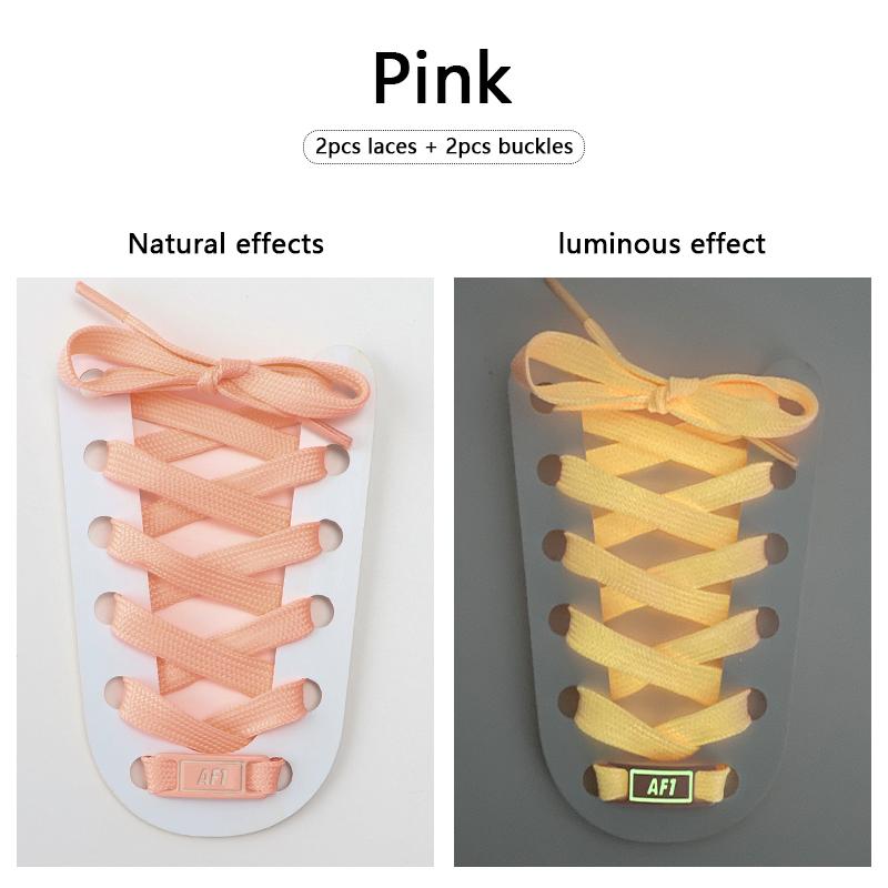 Flat Luminous Shoelace Fluorescent Shoelaces for Sneakers Glow In The Dark Night Shoe Laces for AF1 Shoestrings Buckle Decoratio