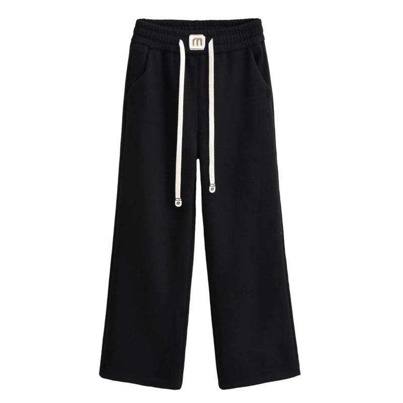 Kašmírové kalhoty s smaragdovým pruhem se širokými nohavicemi pro ženy - 2024 Slim Fit kalhoty s rovnými nohavicemi