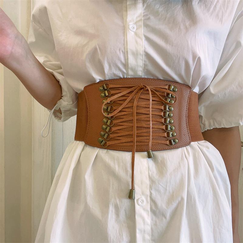 Guaina modellante da donna Gotica Bustier Sotto il seno Allacciatura in pizzo Modellante pancia Cintura addominale Corsetto Top sexy Cinture Corsetto in pelle