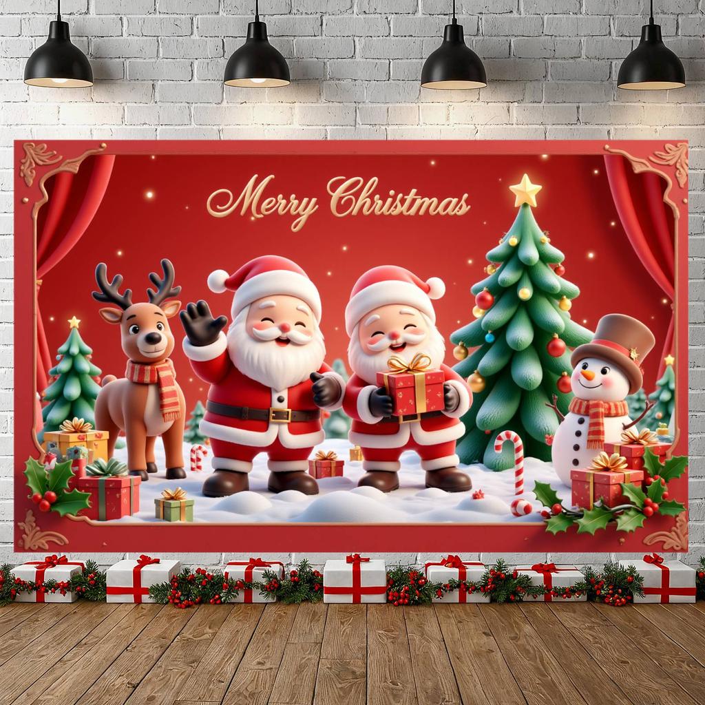 Christmas Banner Snowman Design Merry Christmas Banner Christmas Party Banner Festive Design For Holiday Gathering