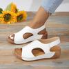 European and American Fish Mouth Sandals Women's 2025 Summer Slope Heel Thick Sole Velcro Versatile Beach Rome Cool Breathable and Comfortable
