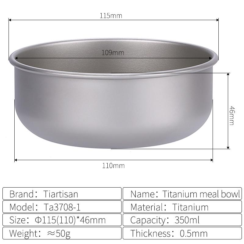 chinese products Titanium Camping Bowls Stackable Titanium Bowls Plate Dish Portable for Camping Cookware Set