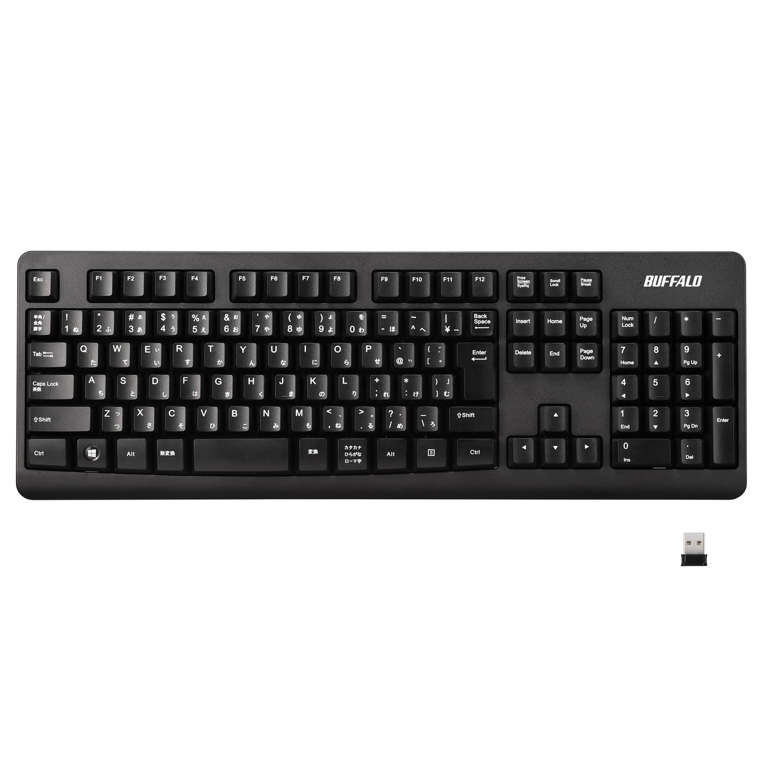 

Buffalo Wireless Full Design with Long Battery Ideal for Remote Easy and Support Keyboard, Heavy-Duty Life, Work, Connection, (BSKBW125BK) чорний