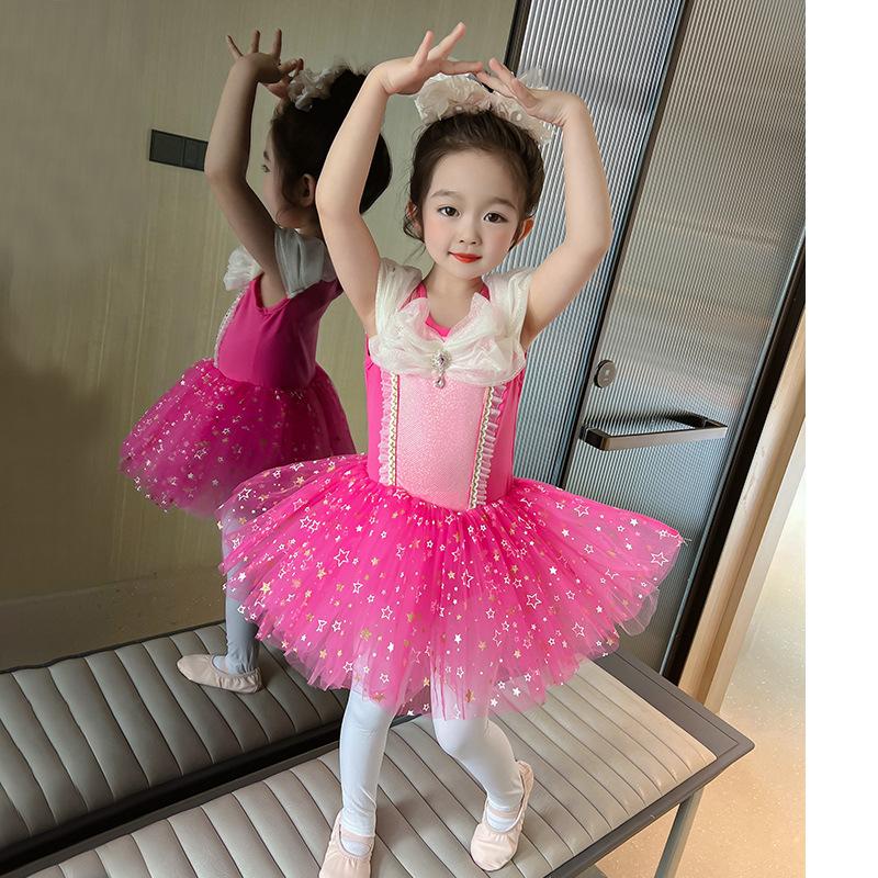 Kinderkostüme Flauschige Gazeröcke Mädchen Prinzessinnenkleider Baby Mädchen Ballettanz Jumpsuits