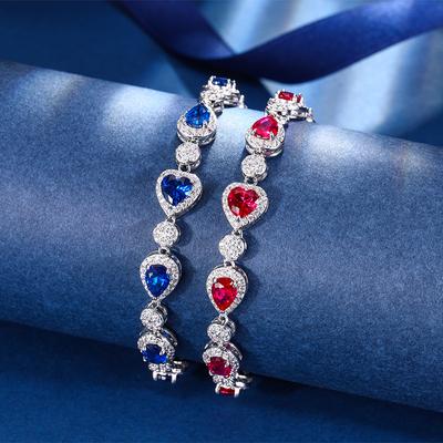 Gioielli Retrò Simulazione Corindone Lusso Leggero Bracciale Completamente Diamantato Gioielli Femminili Pietra Principale 7 * 7-5 * 7