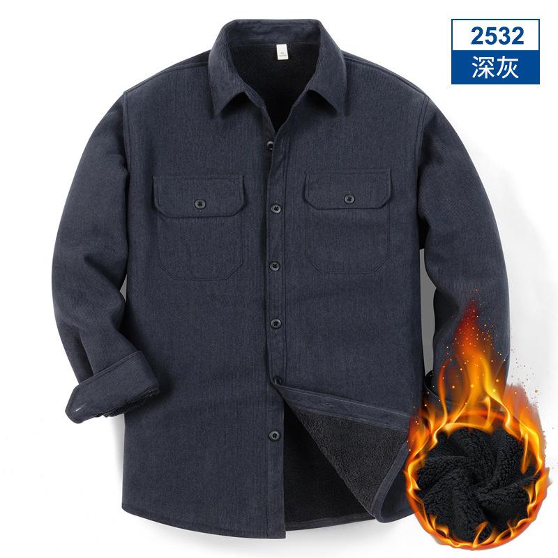 Neues Cordhemd Herren Schweres Freizeithemd Jacke Plus Samthemd Langarm Punkt Großhandel