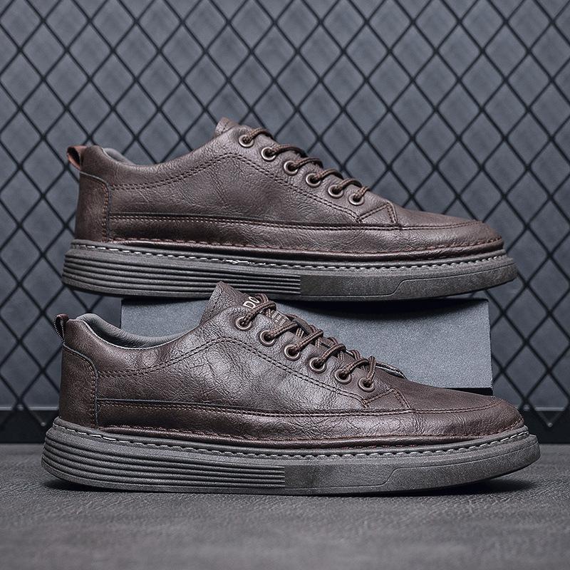 Spring and Autumn New British Casual Leather Shoes Men's Korean Version Trend Versatile Board Shoes Men's Business Dress Shoes Men's Fashion