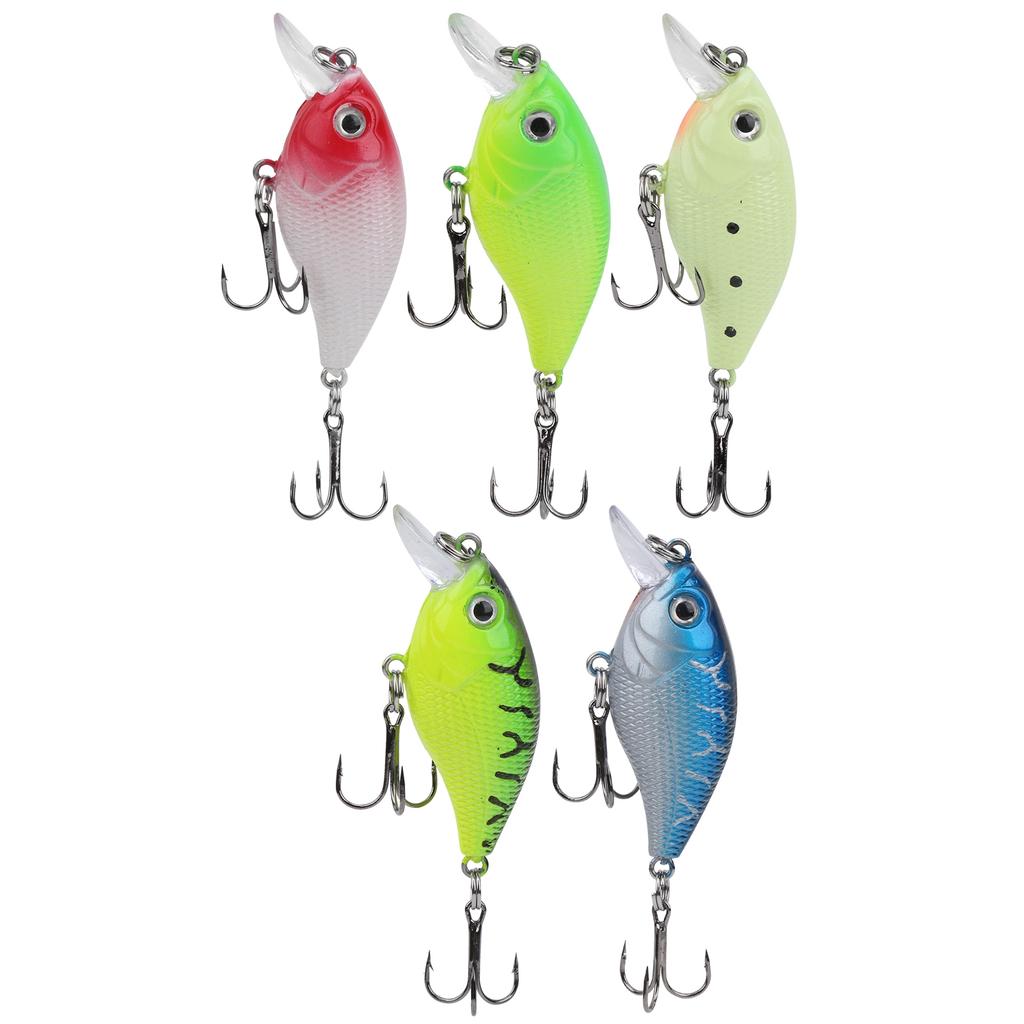 5Pcs Fishing Lure Set Artificial Colorful Little Fat Fish Bait Kit Fishing Accessory