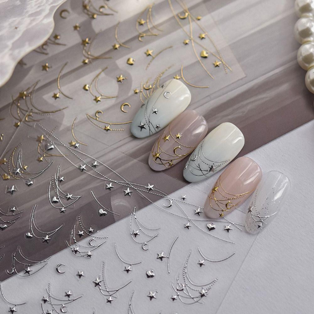 5D Effect Manicure Decals Self-Adhesive Nail Sliders Elegant Nail Decorations Beauty Manicure