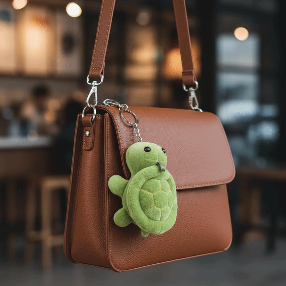 Porte-clés Peluche Tortue Verte Coton Pp Dessin Animé Pendentif Tortue Peluche Coton Doux 10cm Pendentif Clé Tortue Verte Cadeau Couple Fille Enfants