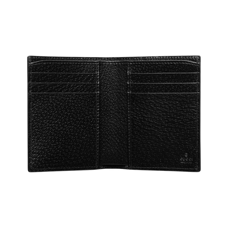 Gucci GG Marmont Distressed Classic Double G Logo Leather Wallet Men's Black