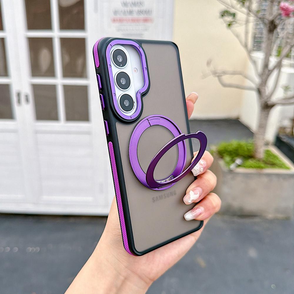 KEYSION Custodia Magnetica Traslucida Opaca per Telefono per Samsung Galaxy S25 S26 Ultra 5G S26+ Supporto ad Anello Rotante a 360° Copertura Antiurto