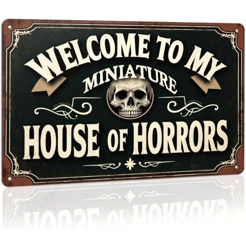 Halloween Metal Wall Sign Spooky Decor 20x30cm