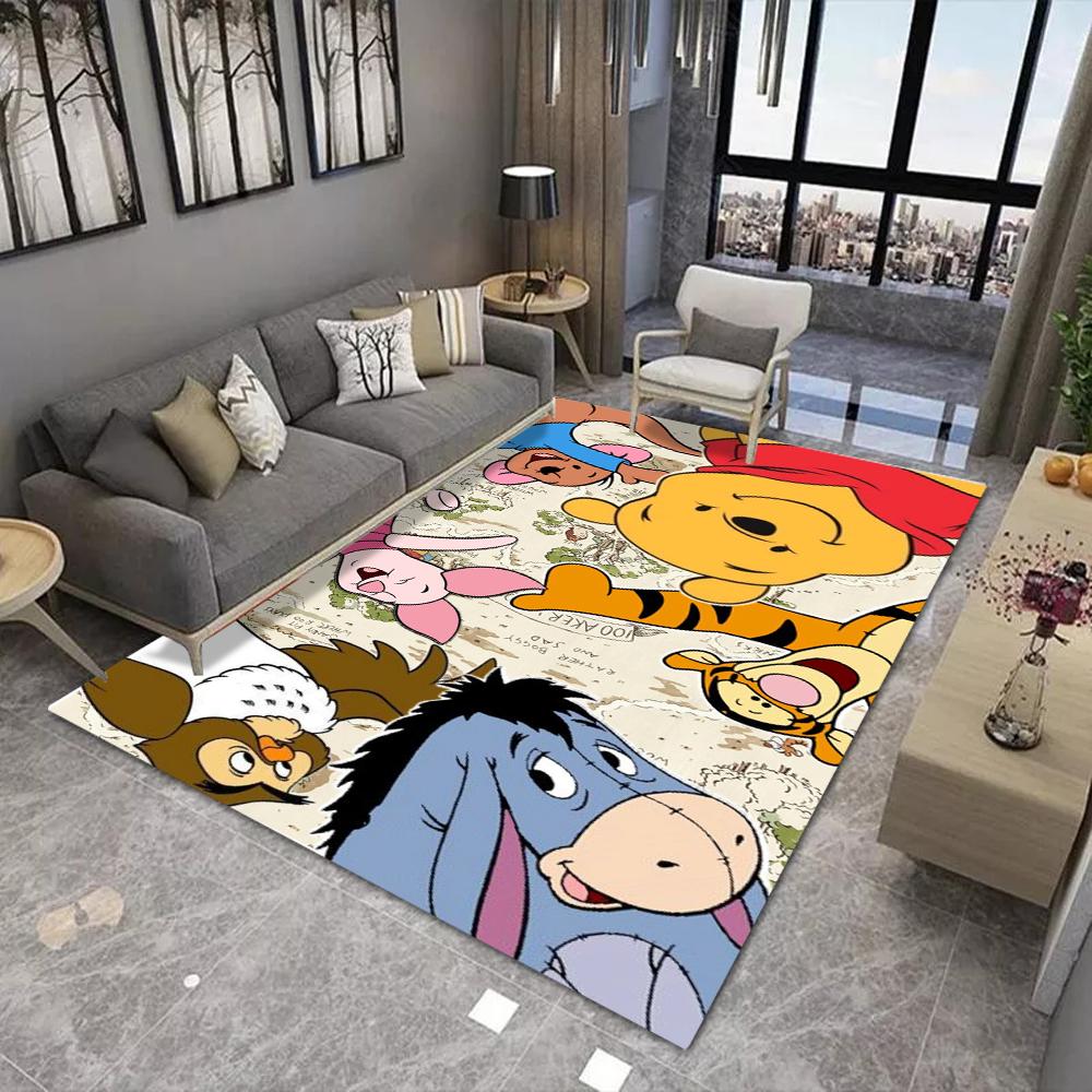 Winnie the Pooh Tištěný Oblastní Koberec Koberec pro Domácí Obývací Pokoj Ložnici Pohovku Rohožka Kuchyňská Dekorace Protiskluzová Podložka na Podlahu Dekorace