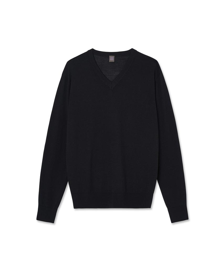 IOLO Silk Blended V-Neck Sweater_Black