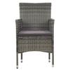 11 pc Outdoor Dining Set Grey Poly Rattan