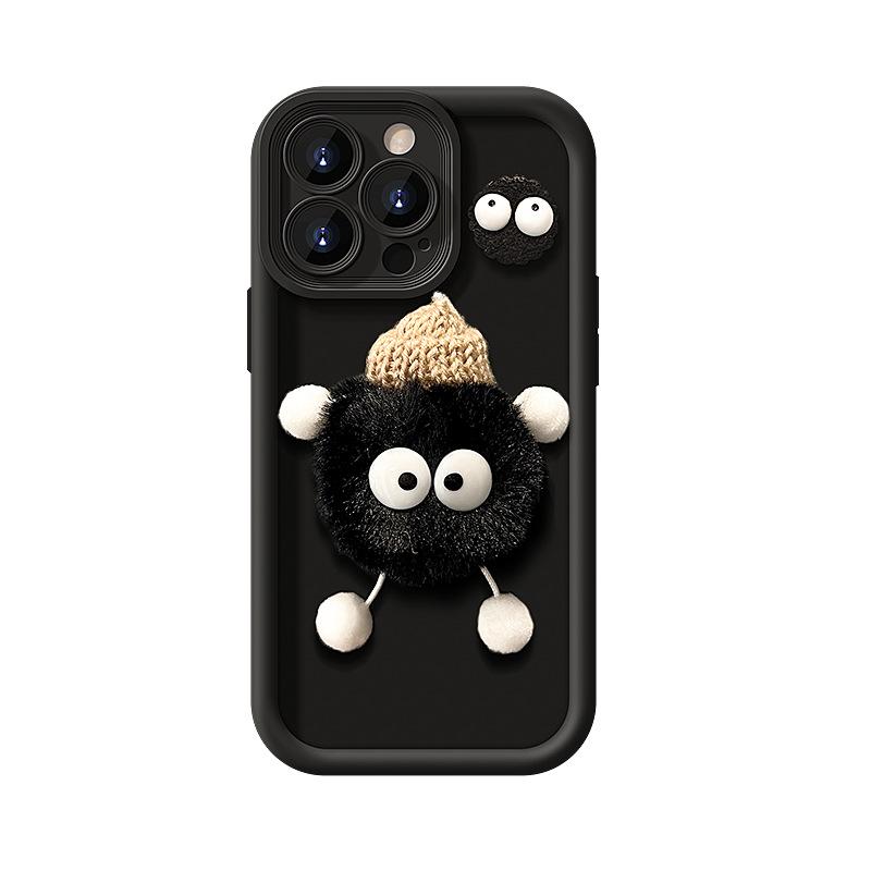 Pluszowy brelok do laleczki kuli węglowej odpowiedni do etui na telefon komórkowy Apple 13pro 15/16 Kreatywny silikonowy 14 Jesień i Zima XR Odporny na upadki