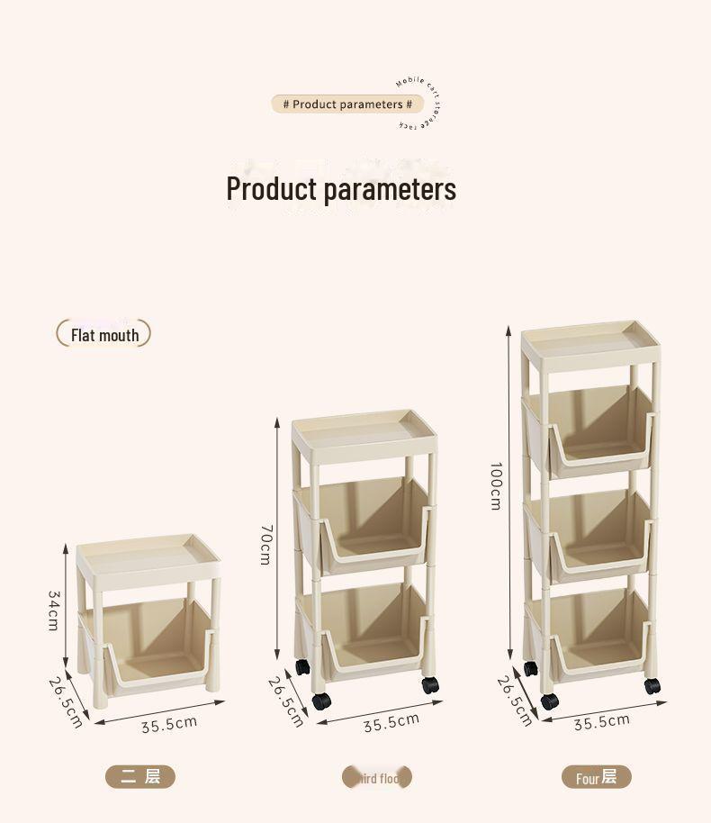 Suporte de carrinho multicamadas móvel: Estante e armazenamento para lanches, sala de estar, cozinha, frutas e vegetais