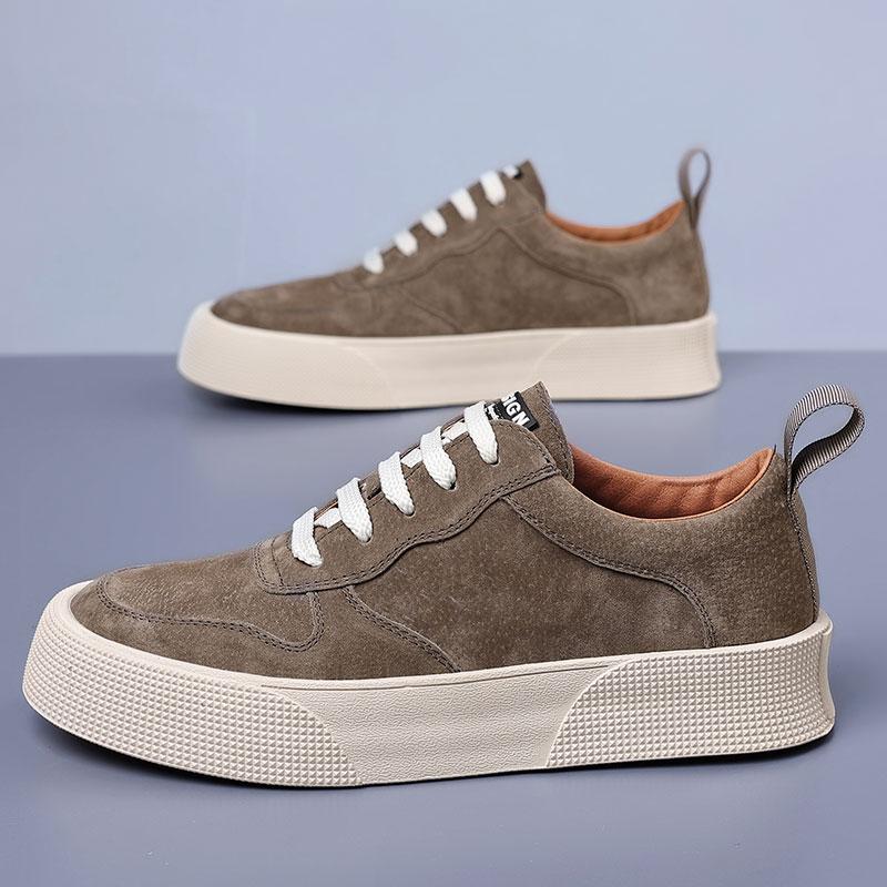New Design Men Sneakers Suede Leather Men Casual Shoes Comfy Vulcanize Footwear Walking Flats Fashion Outdoor Male Driving Shoes