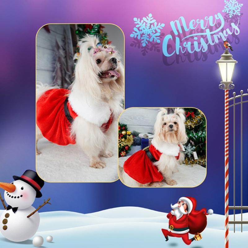 Fashion Dog Clothes Red Dresses Winter Clothes Cute Cats Christmas Photo Props