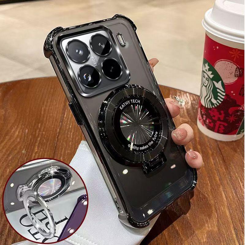 Shockproof Plating Magnetic Bracket Magsafe Case on For OPPO Reno 14 14F13 12 11 Reno14 Reno13 F Pro 13F 12F 11F Silicone Cover