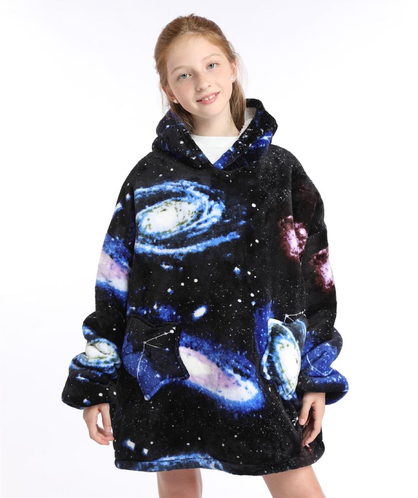 Autumn and Winter Sports and Leisure Warm TV Blanket Senior Children's Plush Comfortable Soft Bathrobe Warm Fluffy Robe