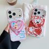 Graffiti Heart Puppy Magnetic Stand Phone Case for iPhone 17/16 Pro Max/15 Pro