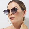 Fashion Metal Cat Eye Sunglasses Women Men UV400 Punk Trendy Black Designer Eyewear Cateye Brand Sun Glasses