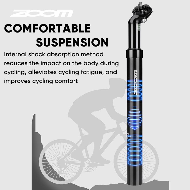 ZOOM Bisiklet Süspansiyonlu Sele Borusu 27.2/31.6/28.6/30.4/30.8/33.9mm MTB Süspansiyonlu Sele Borusu 350mm Amortisörlü Sele Borusu Bisiklet Parçaları