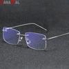 Men Rimless Blue Light Blocking Reading Glasses Women Metal Computer Eyeglasses Frame Optical CR39 Prescription Lense Eyewear