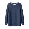 Women's Solid Color Round Neck Long Sleeved T-shirt Sweatshirt Top